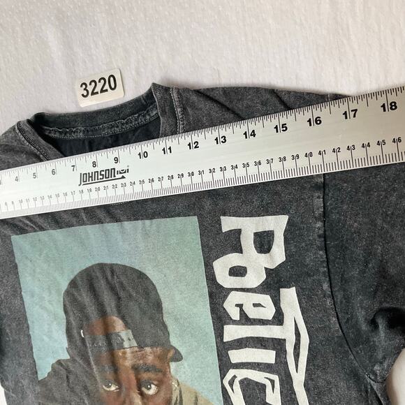 POETIC JUSTICE Women Short Sleeve Crewneck T-shirt Size S/P, Gray - Picture 2 of 7